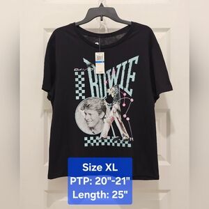 Hybrid Apparel Short SleeveGraphic T-Shirt with David Bowie Design, NWT, Size XL